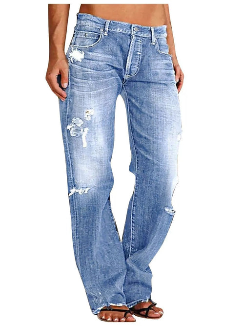 Distressed Loose Fit Jeans - Lara Moda
