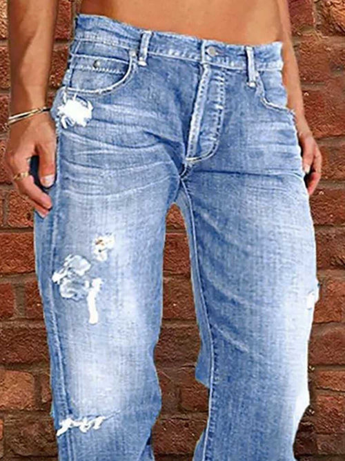 Distressed Loose Fit Jeans - Lara Moda