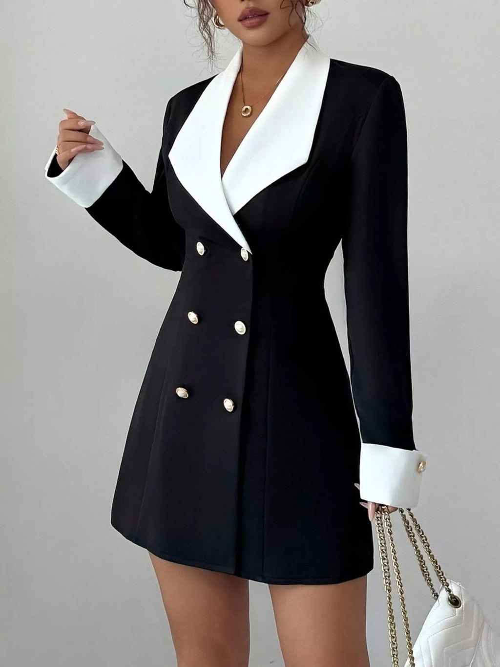 Double-Breasted Blazer Dress - Lara Moda