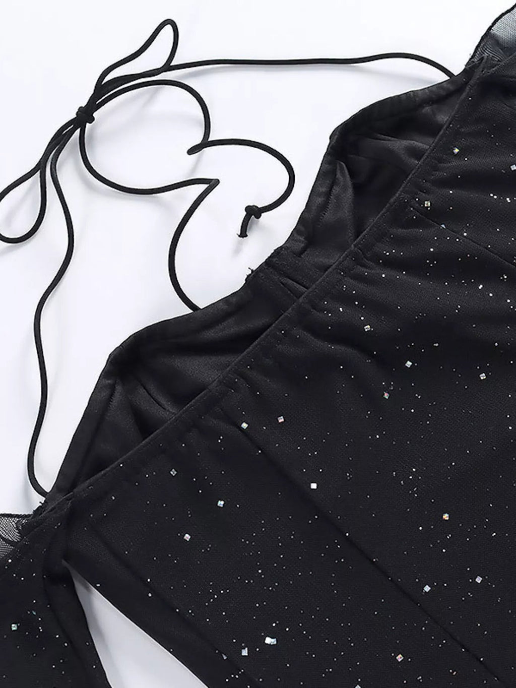 Glitter Mini Dress with Sleeves - Lara Moda