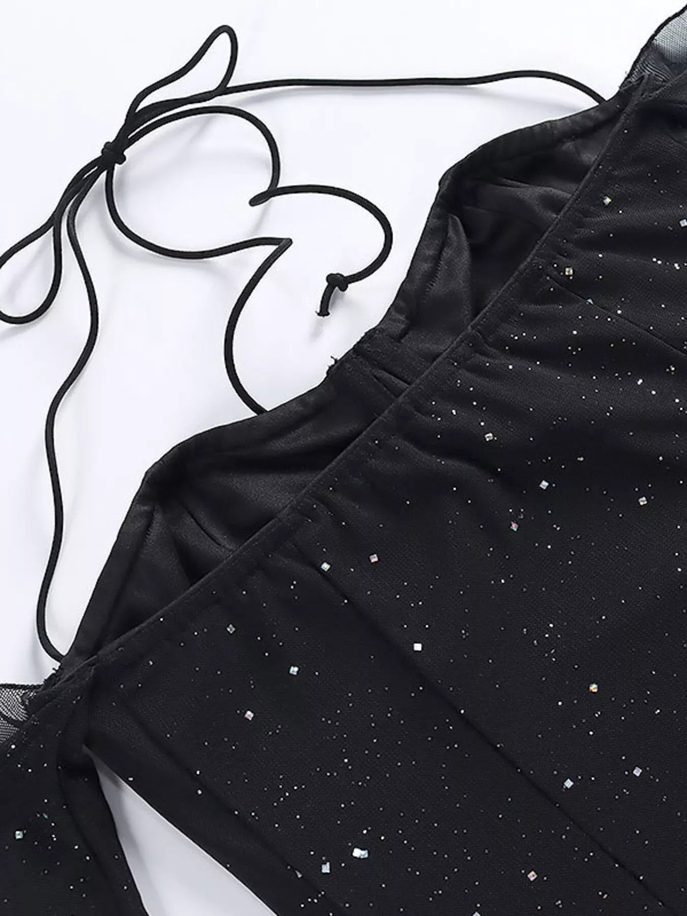 Glitter Mini Dress with Sleeves - Lara Moda
