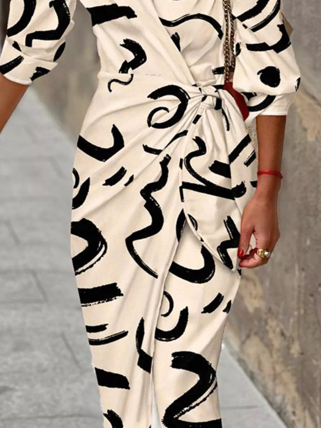 Printed Collared Neck Shirt Dress - Lara Moda