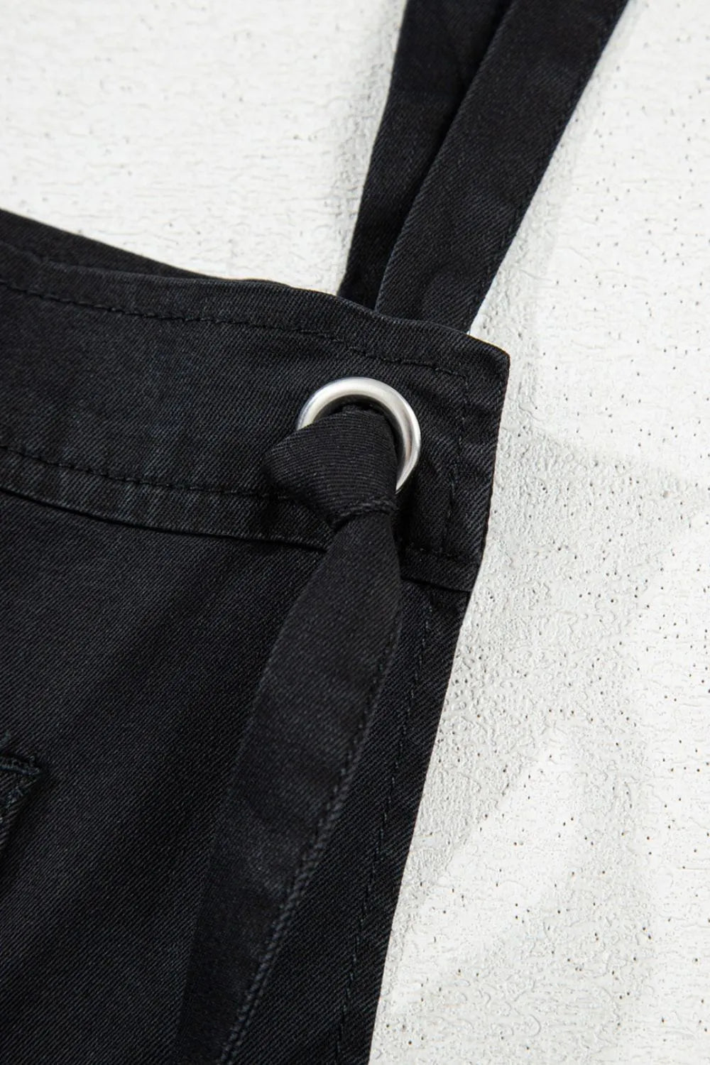 Square Neck Denim Overalls with Pockets - Lara Moda