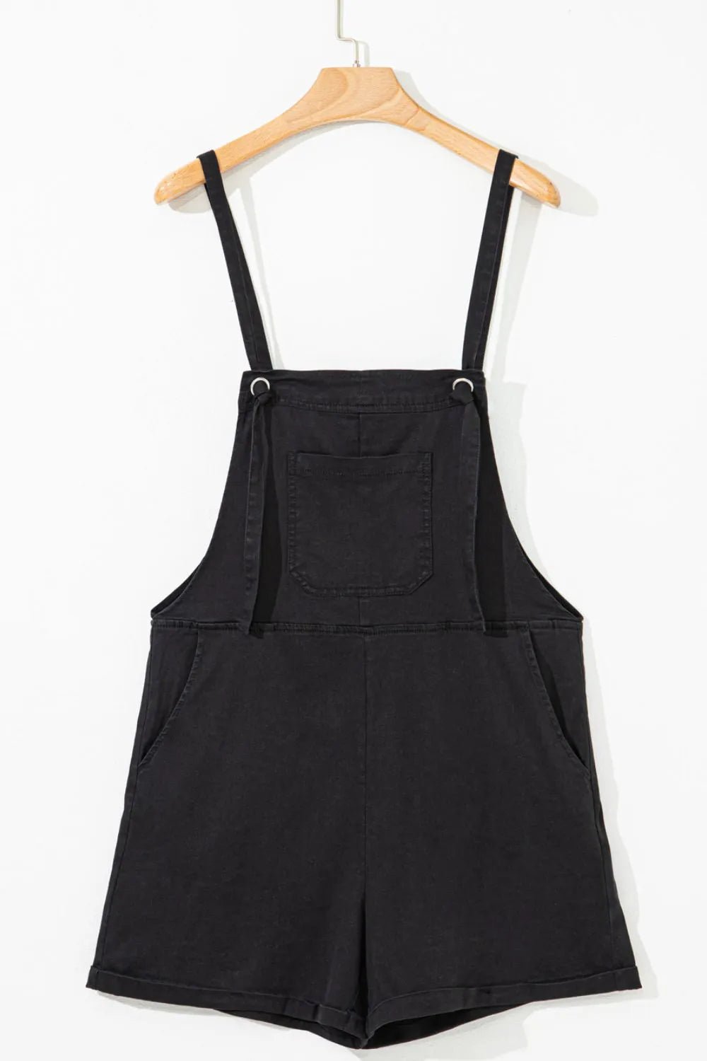 Square Neck Denim Overalls with Pockets - Lara Moda