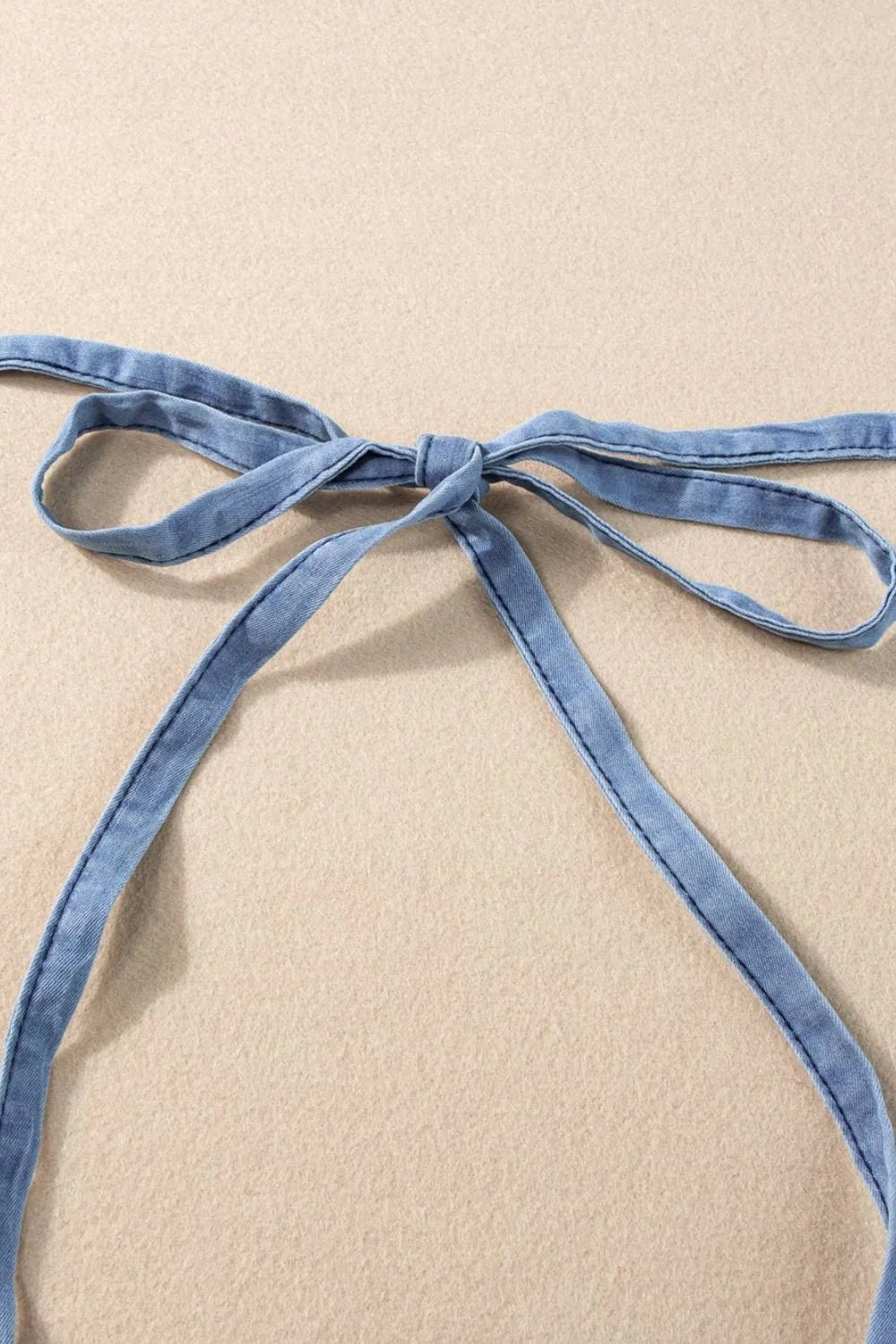 Square Neck Denim Overalls with Pockets - Lara Moda