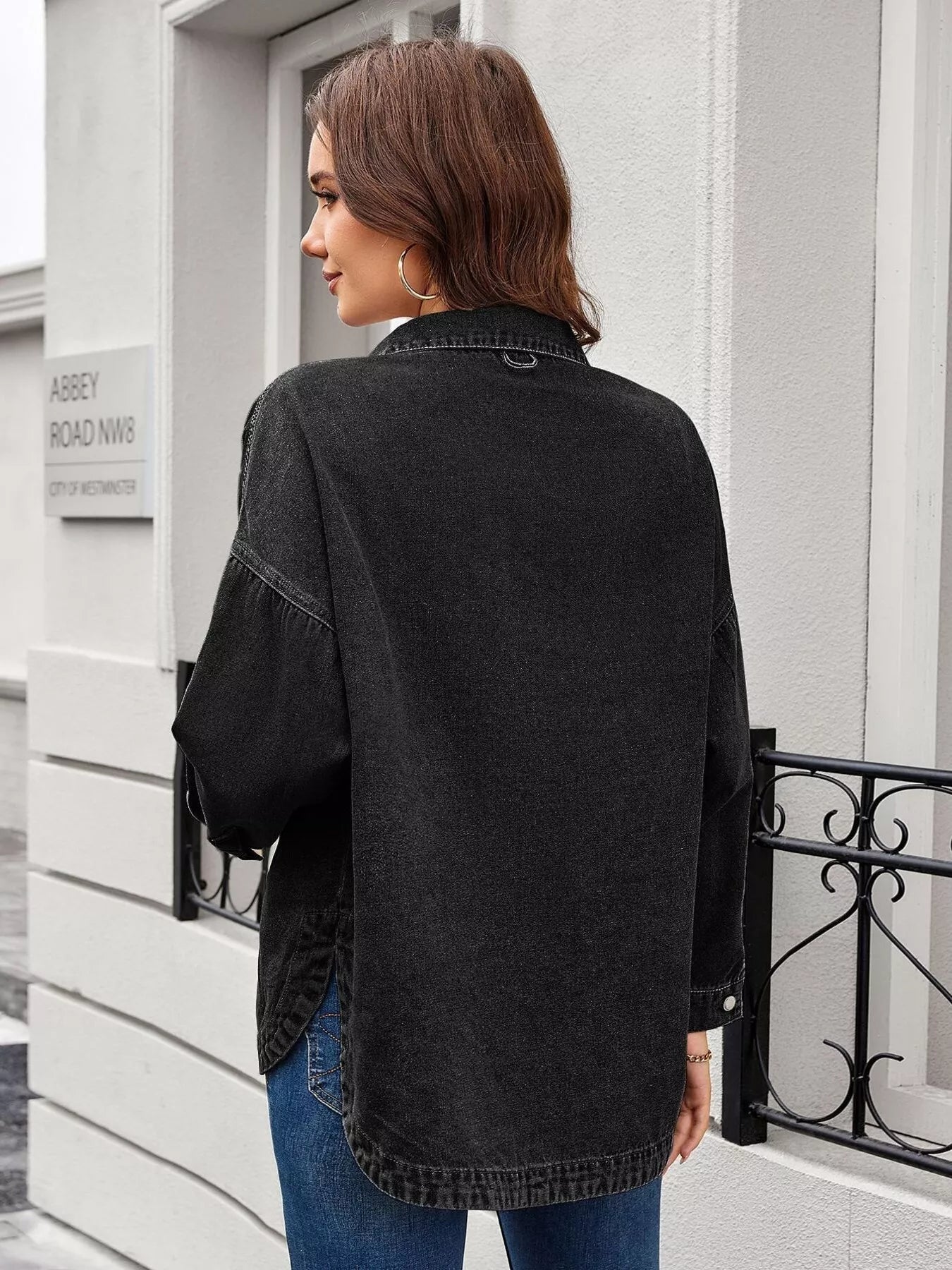 Vintage Wash Button-Down Denim Jacket - Lara Moda